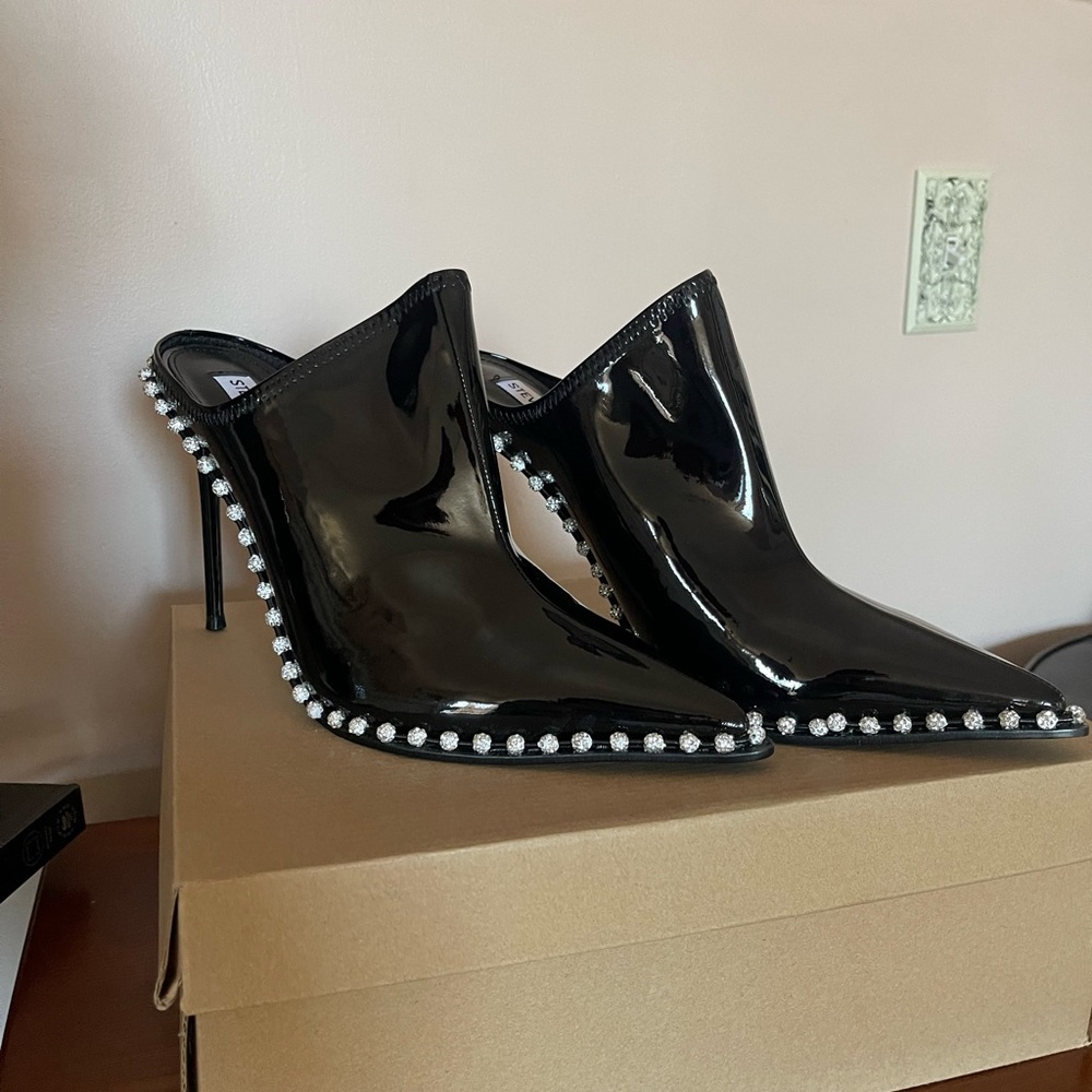 Steve Madden Black Patten Leather Mule